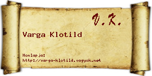 Varga Klotild névjegykártya